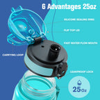 Sahara Sailor Water Bottle 1L, Leakproof Tritan Bottle with Time Marker