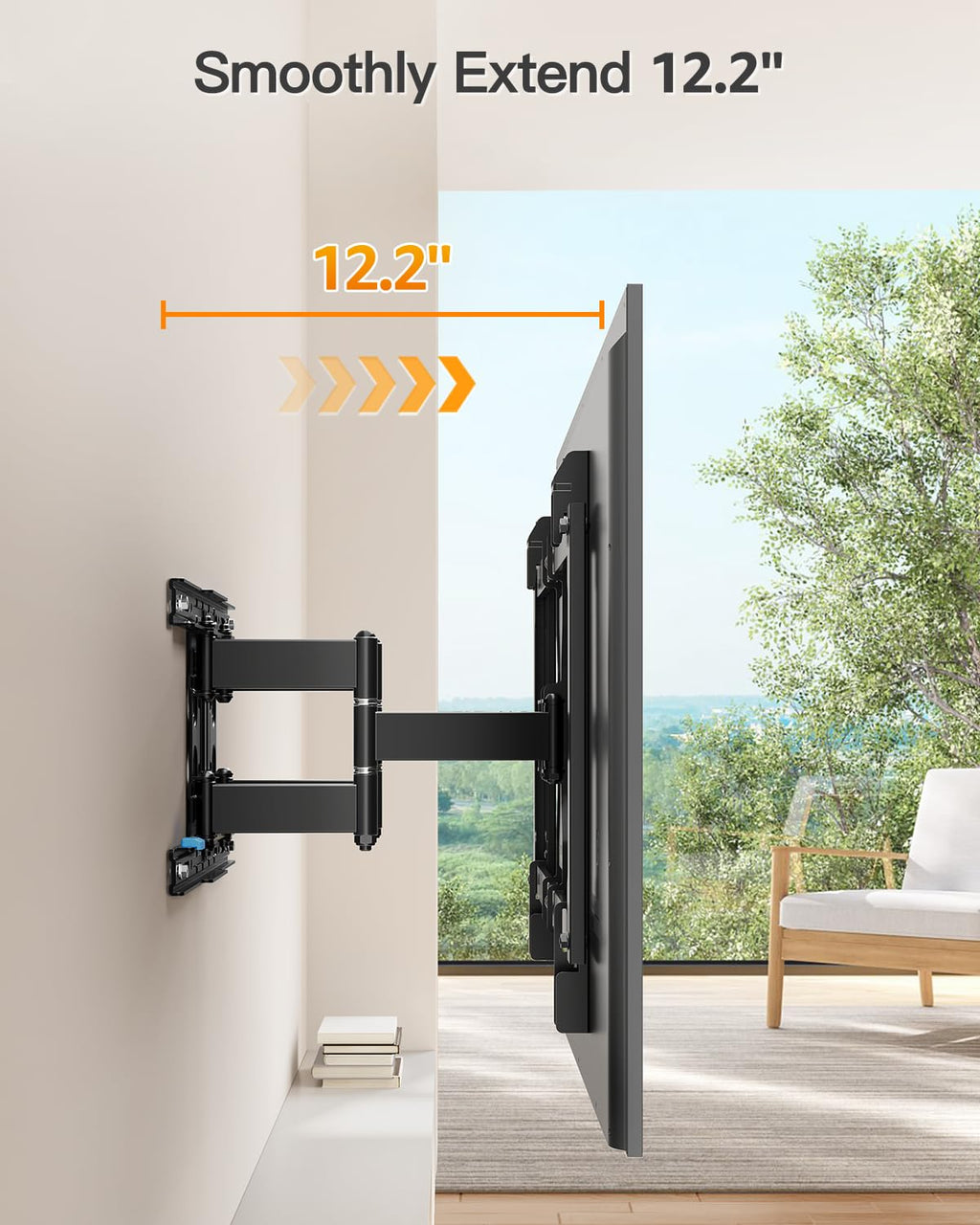 ELIVED Full Motion TV Wall Mount for 26-60" TVs, Max VESA 400x400, 77 lbs.