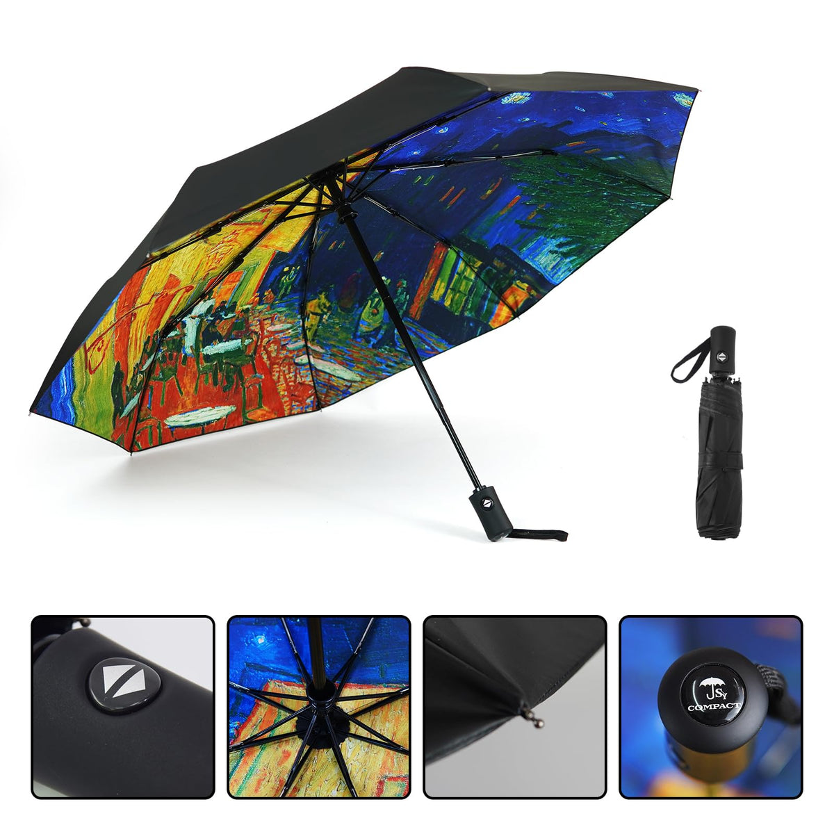 SY COMPACT Travel Umbrella Windproof Automatic Unbreakable UV Protection