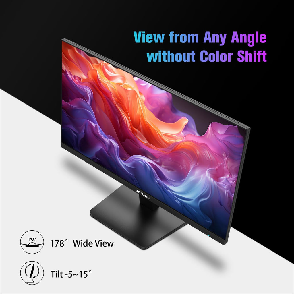 SANSUI 24 Inch Gaming Monitor 200Hz 1Ms FreeSync HDR 110% sRGB FHD 1080P Computer Monitor HDMI DP Ports Eye Care Frameless VESA Mount Cable Management(ES-G24F4L HDMI Cable Included)