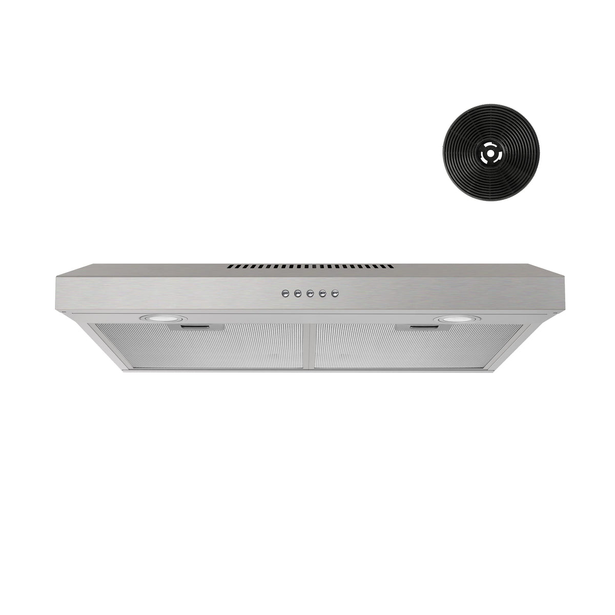 FIREGAS Black Under Cabinet Range Hood 36 Inch, Ducted/Ductless Convertible