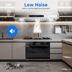 AMZCHEF 30" Under Cabinet Range Hood, 750CFM Stainless Steel Vent Hood