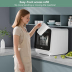 Hermitlux Slim Countertop Portable Dishwasher for Small Spaces