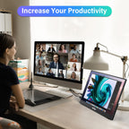InnoView Portable Monitor, 15.6 Inch FHD 1080P HDMI USB C Second External Monitor for Laptop, Desktop, MacBook, Phones, Tablet, PS5/4, Xbox, Switch, Built-in Speaker with Protective Case