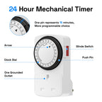 hbn 24Hour Mechanical Timer Plug Socket UK,Light Timers for Home Security