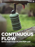 Fuel24 Jug - 2.2 Litre Water Bottle - Extra Strong Flex Material - Drop Proof, Pop or Straw Cap Options - 2.2L Large Gym Sports Bottle, BPA FREE