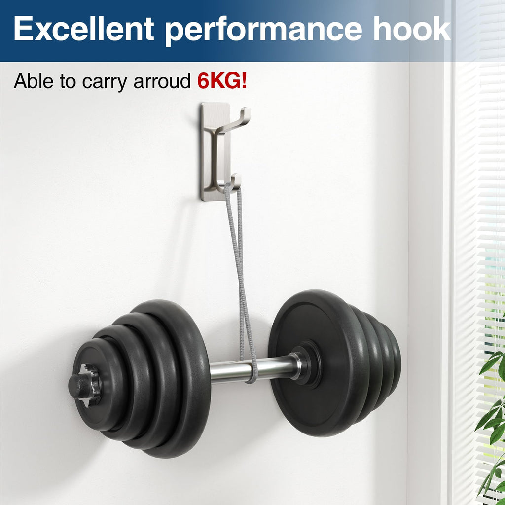 pickpiff Self Adhesive Hook, 6KG Extra Sticky and Strong, Black 4 Pack