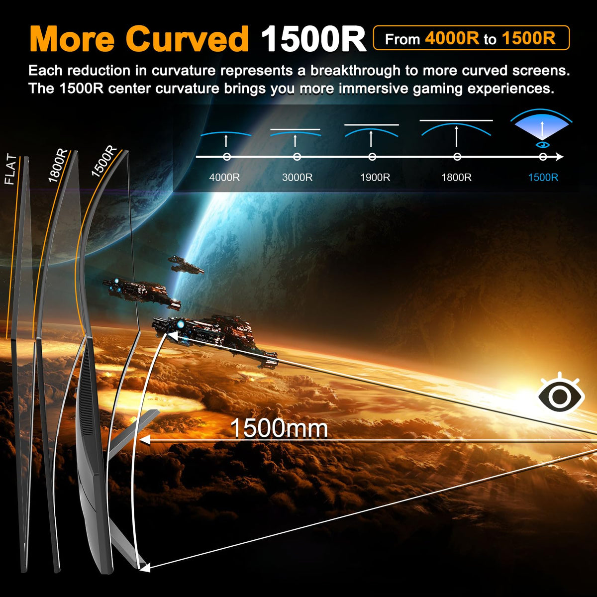 SANSUI 24 Inch Gaming Monitor 200Hz 1Ms FreeSync HDR 110% sRGB FHD 1080P Computer Monitor HDMI DP Ports Eye Care Frameless VESA Mount Cable Management(ES-G24F4L HDMI Cable Included)