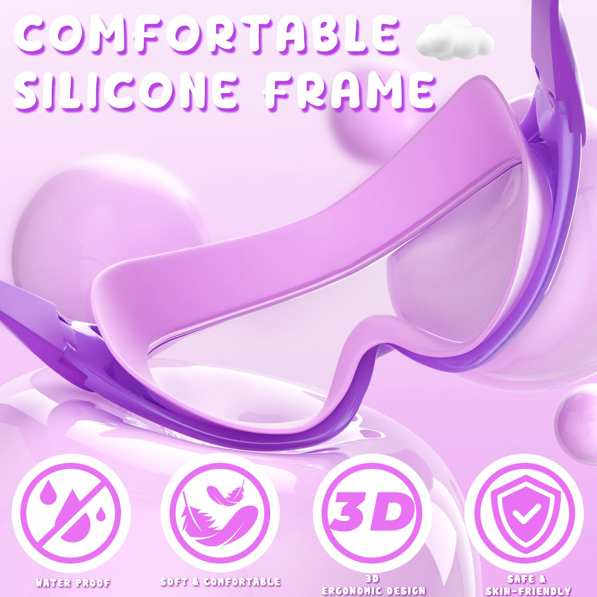 COOLOO Kids Swimming Goggles for Age 3-15, 2 Pack Anti Fog Kids Goggles