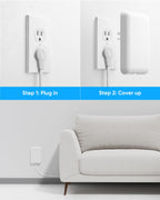 Olcorife Flat Extension Cord with Outlet Cover, Flat Plug Power Strip with 6 Outlets and 3 USB Ports, 8 FT Cord Hidden Outlet Extender for Tight Spaces