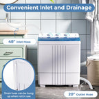 Giantex Portable Washing Machine, 20lbs Capacity, 12lbs Washer and 8lbs Spinner, Compact for Apartment RV, Gray & White, GX20313-PE