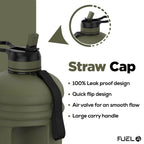Fuel24 Jug - 2.2 Litre Water Bottle - Extra Strong Flex Material - Drop Proof, Pop or Straw Cap Options - 2.2L Large Gym Sports Bottle, BPA FREE