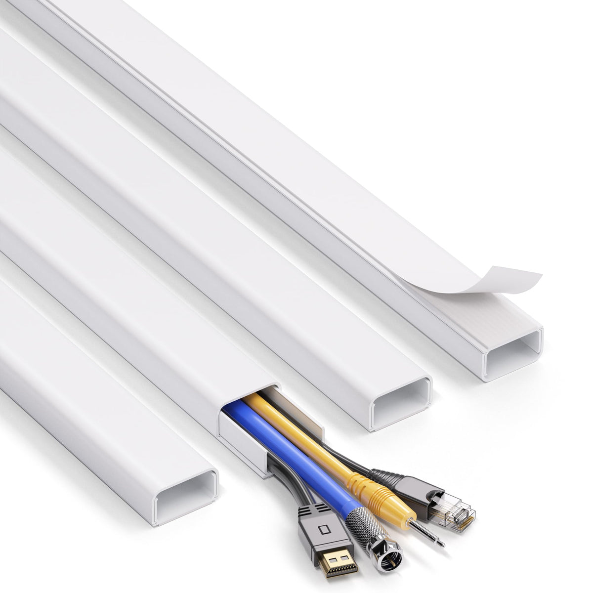ZhiYo 43" Cord Covers for Wires on Wall, Beige Cord Hider, 0.7" W x 0.4" H