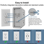 Multi Plug Wall Outlet Surge Protector with 6-Outlet & 4 USB Ports(2USB-C)