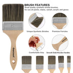 Genixart Double Thick Chip Paint Brush, Wood Stain Brush for Fence, 4 Inch