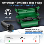[3 Pack] Flemoon Outdoor Extension Cord Safety Cover with Waterproof Seal