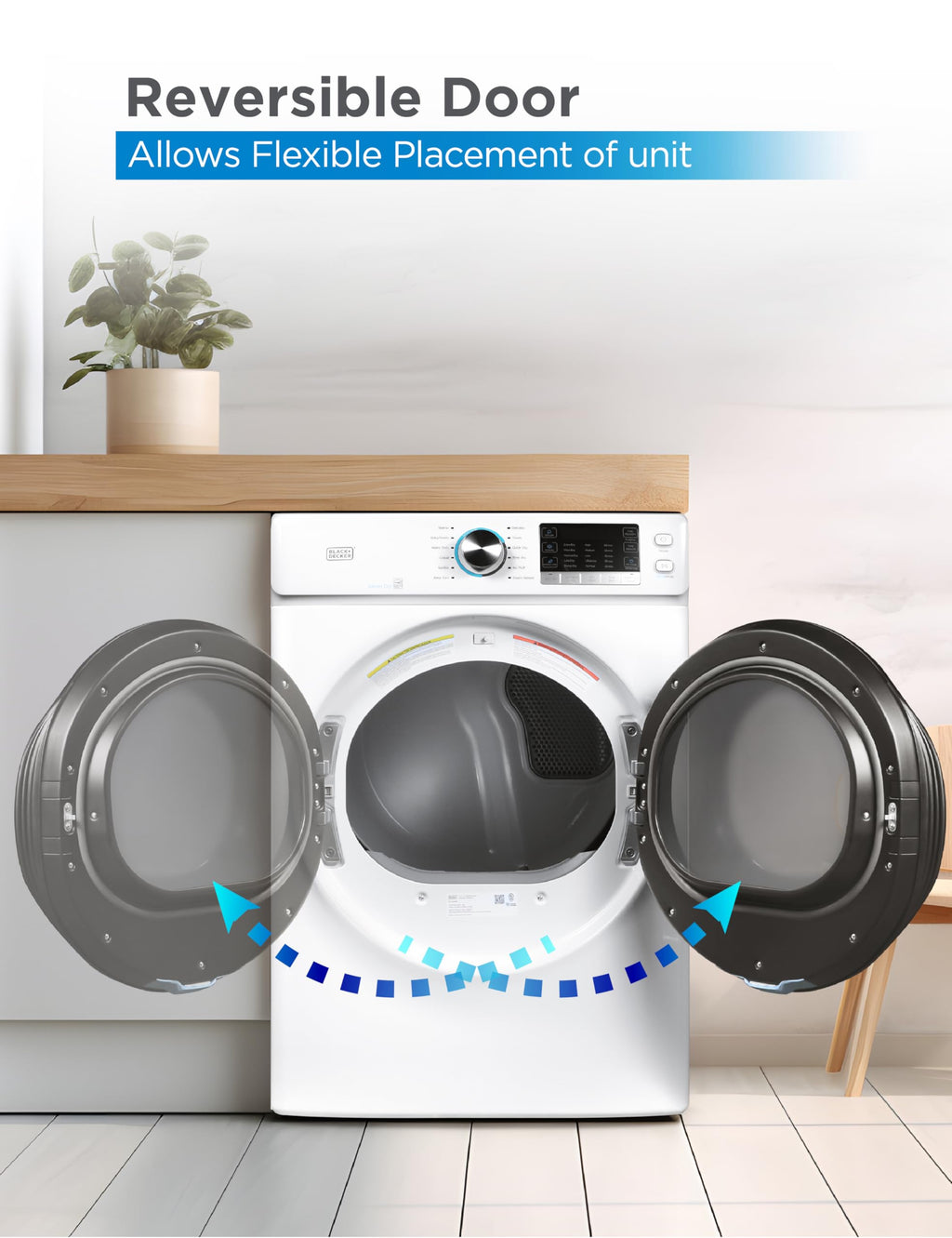 BLACK+DECKER 2.65 Cu. Ft. Portable Dryer, 8.8 lb. Capacity, BCED26, White