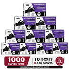 ANSIO Black Nitrile Latex Free Disposable Gloves Small, 100 Pack