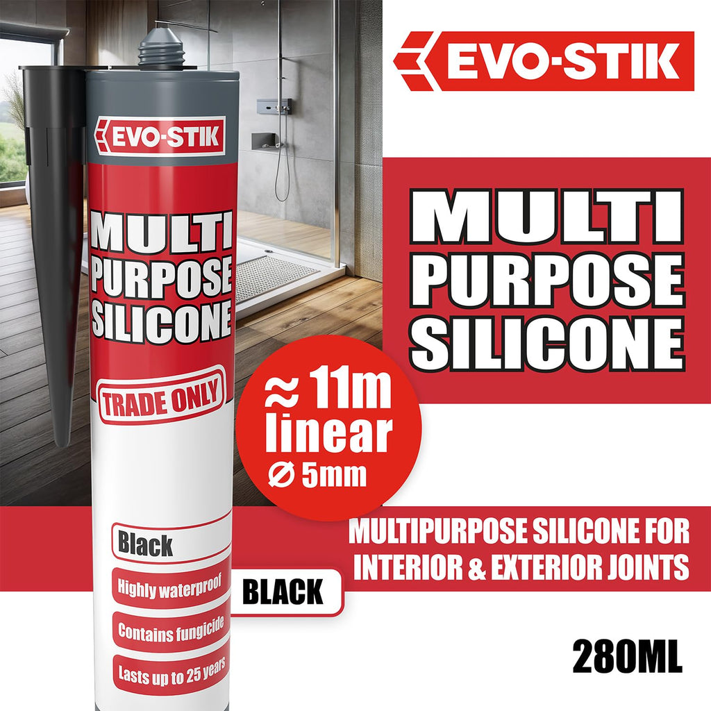EVO-STIK Multipurpose Silicone Sealant White - Waterproof & Mould Resistant