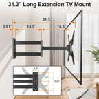 ELIVED Full Motion TV Wall Mount for 26-60" TVs, Max VESA 400x400, 77 lbs.