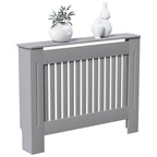 Vida Designs Chelsea Radiator Cover White - Medium - Modern Vertical Slat Design For Optimal Heat Circulation - H82xW111xD19cm - Painted MDF Cabinet Ideal For Living Room & Hallway