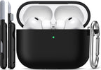 R-fun for AirPods Pro 3 Case Soft Silicone Protective Cover, Black