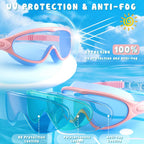 COOLOO Kids Swimming Goggles for Age 3-15, 2 Pack Anti Fog Kids Goggles
