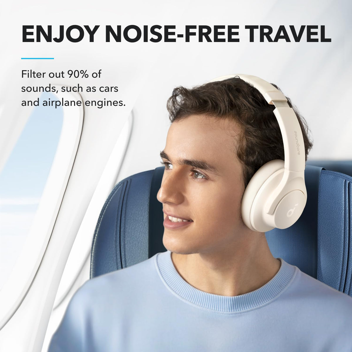 Soundcore by Anker Q20i Headphones with Protective Case, Blue, Bundle