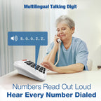 Vtech SA3100 Corded Senior Phone for Elderly with High-Contrast Large Buttons,Multilingual Talking Digits,Visual Ringer,Speed Dial,Speakerphone,No AC Power,Earpiece and Speakerphone Volume Control