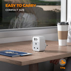 TESSAN UK to US Plug Adaptor 2 Pack, Type B USA Travel Adapter with USB C