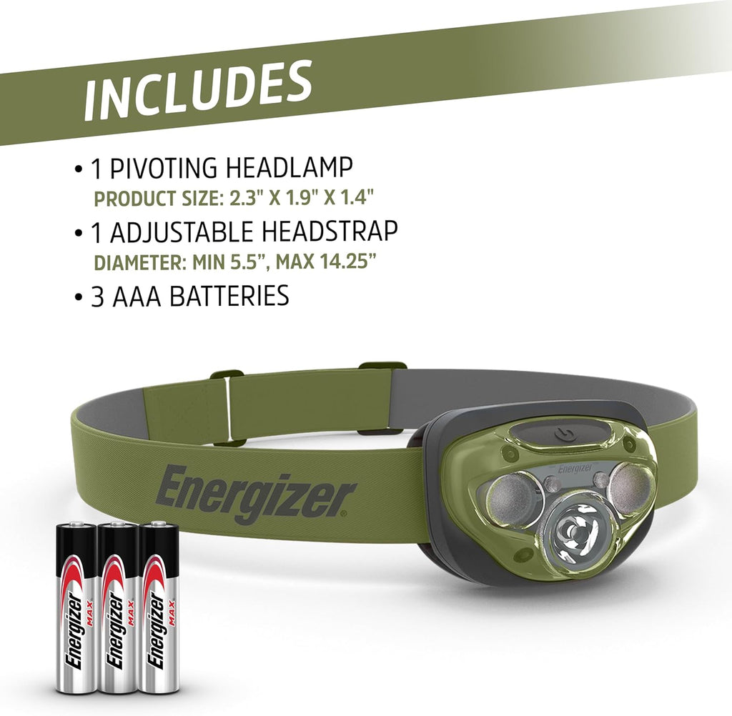 Energizer Vision HD+ 260 Lumen Head Torch, Super Bright LED, 7 Modes