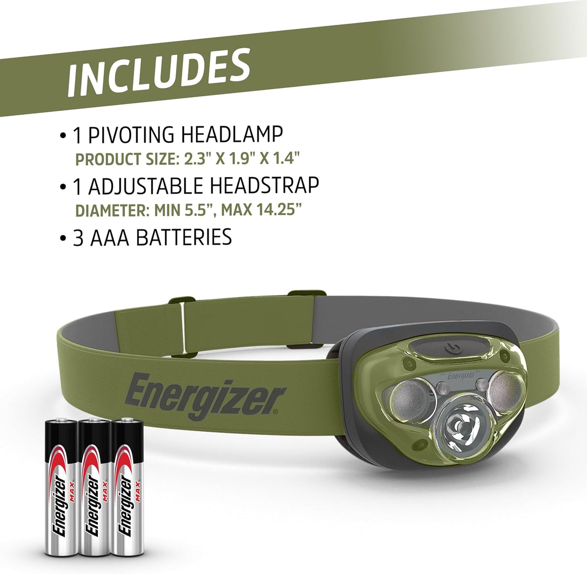 Energizer Vision HD+ 260 Lumen Head Torch, Super Bright LED, 7 Modes