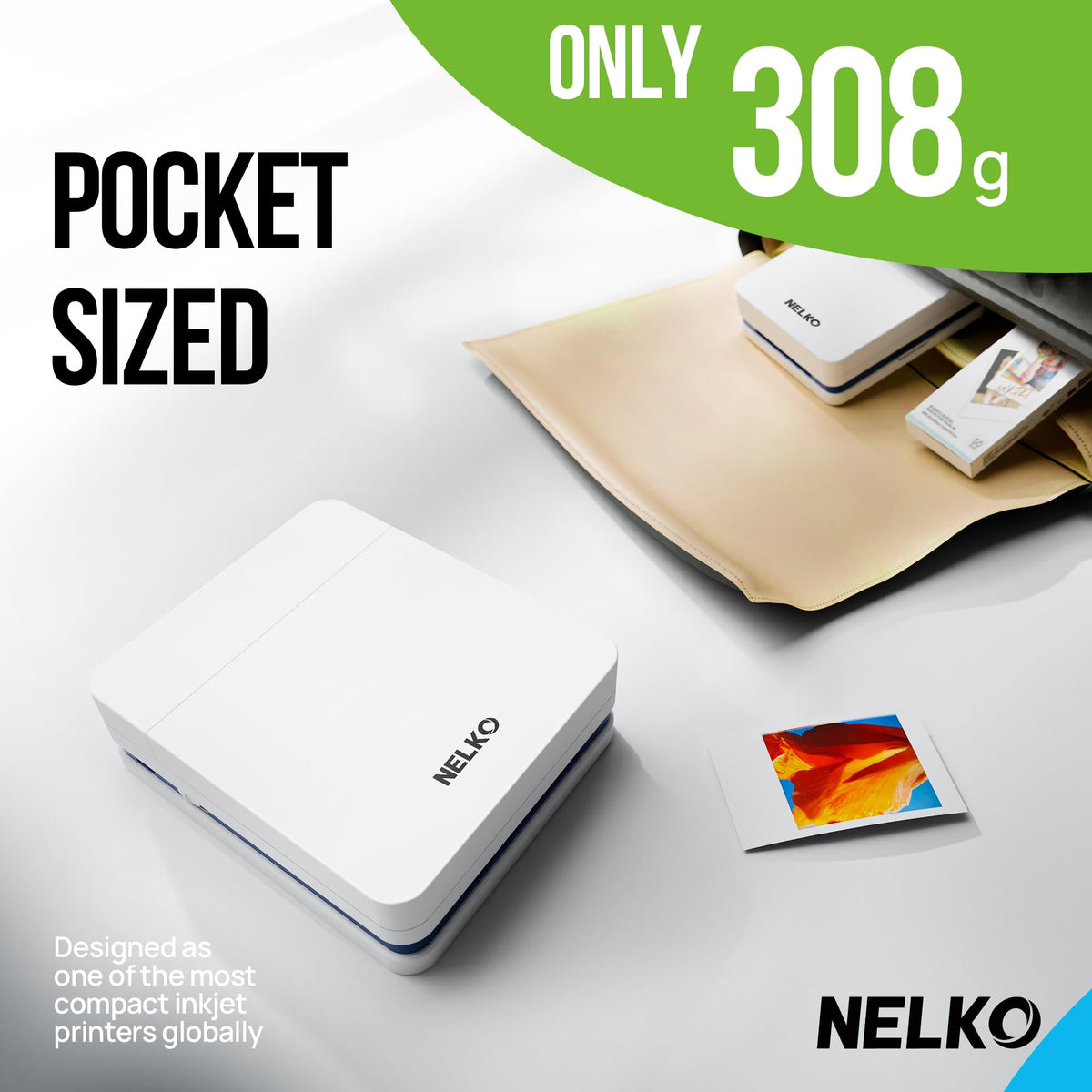 Nelko PP01 Photo Printer, 2x3 Portable Photo Printer, Mini Printer, Purple