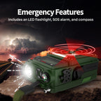 FosPower NOAA Emergency Weather Radio A1 7400mWh Solar Hand Crank (Orange)
