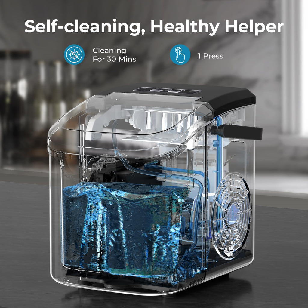 Antarctic Star Countertop Ice Maker Machine, 26Lbs/Day Fastest 6‑Min Ice