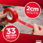 Status IONOS Red PVC Tape, 33 metres, Pack of 1