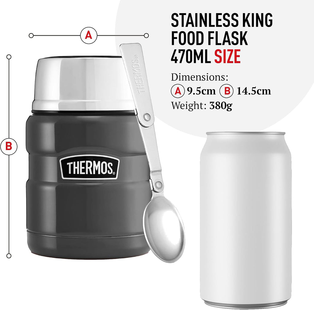 Thermos Stainless King Cranberry Red Food Flask (470ml) 9h Hot | 14h Cold