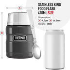 Thermos Stainless King Cranberry Red Food Flask (470ml) 9h Hot | 14h Cold