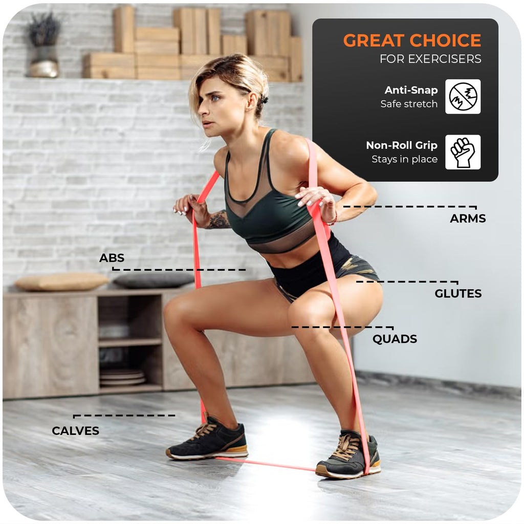 Active 100 Resistance Bands, Set of 5 Different Levels, Exercise Band for Home Gym, Training and Yoga with Carrying Bag