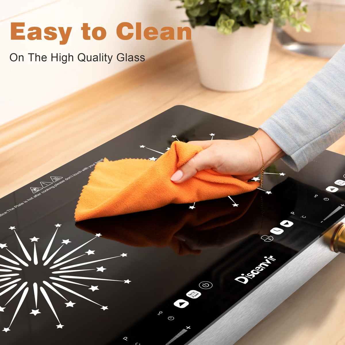 2 Burner Electric Cooktop 110V, 2000W Shard Power