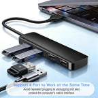 USB Expander Hub Splitter 4 Ports Adapter Dock Cord Ultra-Slim,Multi USB Cable Lead for PC,Laptop,NoteBook,MacBook,Desktop,ChromeBook,Surface Pro,Flash Drives,Mobile HDD Under £4
