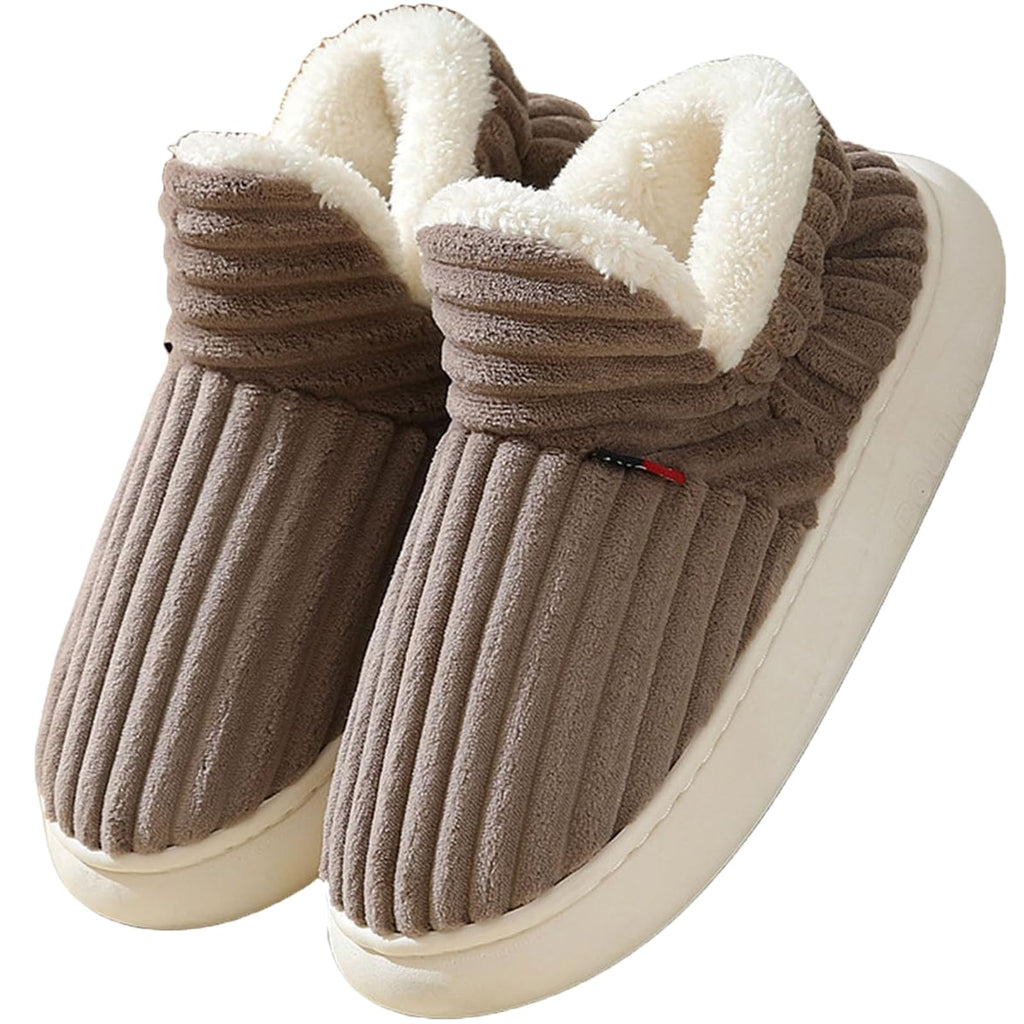 Misolin Slippers Women Clouds Bootie Corduroy Memory Foam Warm House Shoes