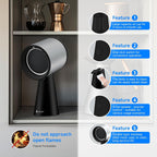 AMZCHEF Portable Range Hood, 3-Speed Desktop Exhaust Vent Fan，Black