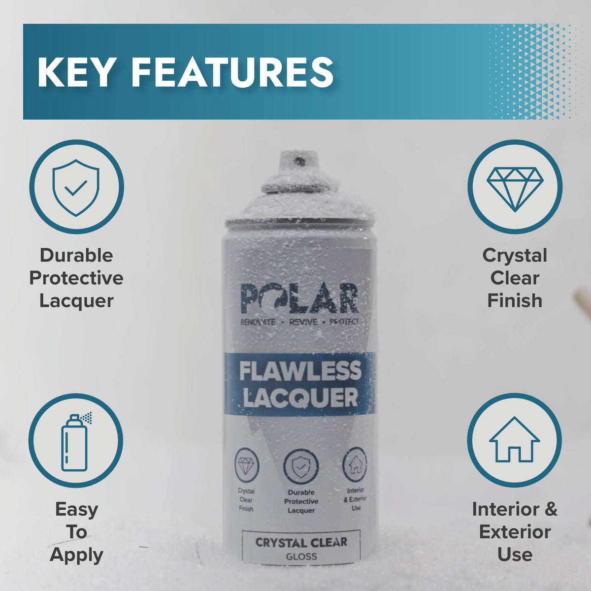 Polar Flawless Lacquer Spray - Clear Coat Spray Paint - Matt - 2x400ml