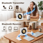 Portable CD Player with Bluetooth, Gueray Desktop CD Players for Home, Bulit-in Double HiFi Speakers, AUX&Headphone Jack, FM Radio Boombox with Remote Control, USB Port,LCD Display (White)