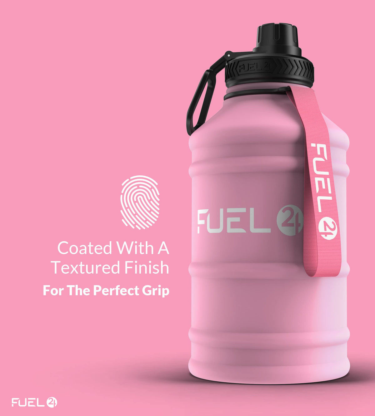 Fuel24 Stainless Steel Jug - 1.3 or 2.2 Litre Water Bottle - Extra Strong, BPA Free, Leak Proof - Large Gym Sports Bottle, 1.3L, 2.2L, Metal Bottle - Colour Options