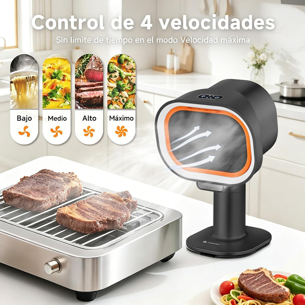 Portable Range Hood, 4-Speed Desktop Exhaust Fan with adjustable Height