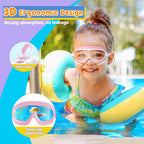 COOLOO Kids Swimming Goggles for Age 4-14, 2 Pack Wide Vision Kids Goggles