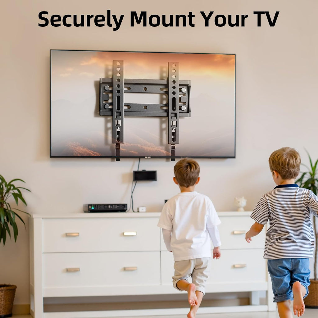IWORBOARD 24 32 40 42 inch Fixed TV Monitor Wall Mount for 14-42 inch LED LCD Screen,Low Profile Small RV TV Mount, Easy Slim Flat Wall Bracket, Max VESA 200x200mm, 66lbs, Single Stud