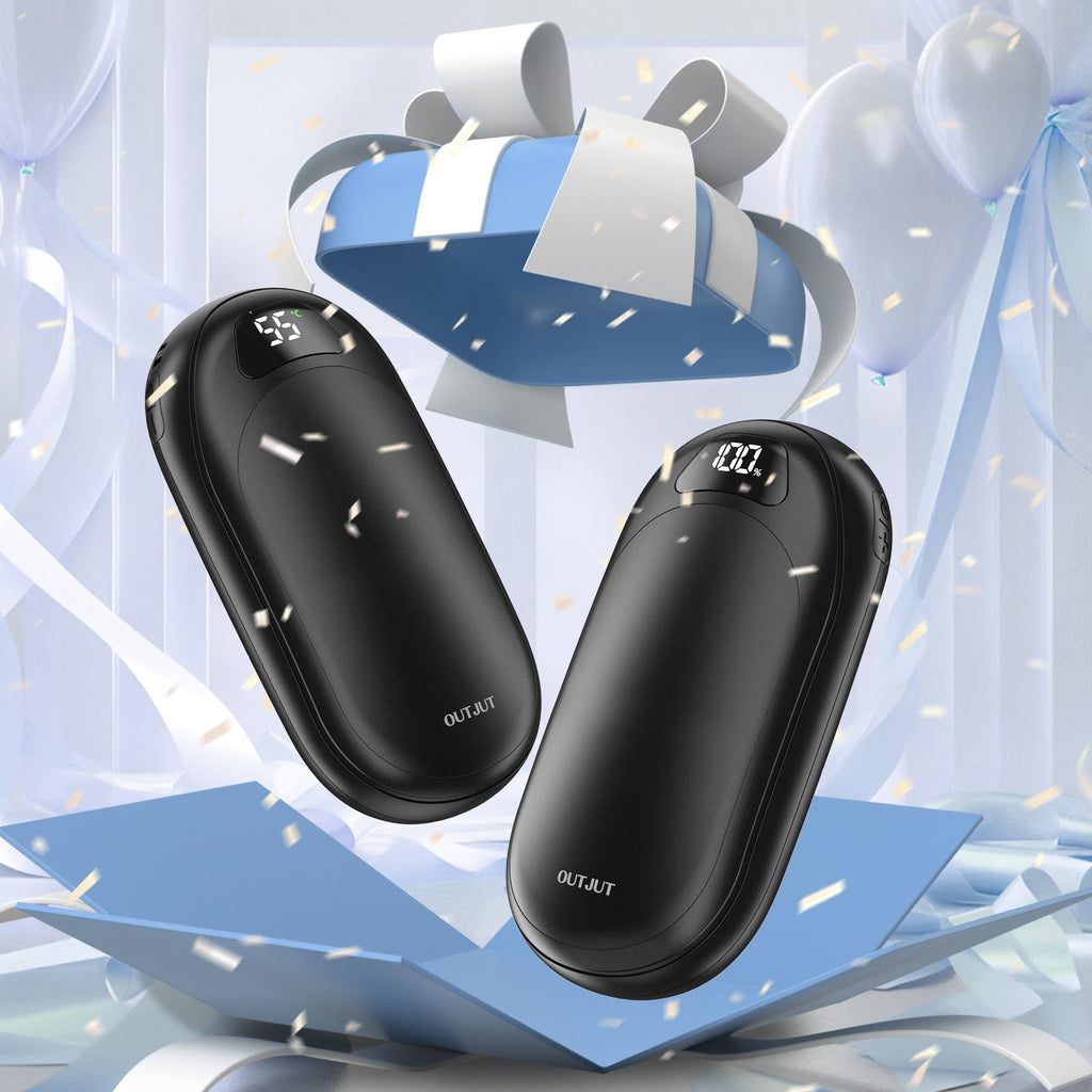 2-Pack Hand Warmer Rechargeable 6000mAh OUTJUT Portable Pocket Warmer Adjustable Heating Modes，USB Electric Split Rechargeable Hand Warmer Suitable for Outdoor Sports, Camping, for Reno Patients